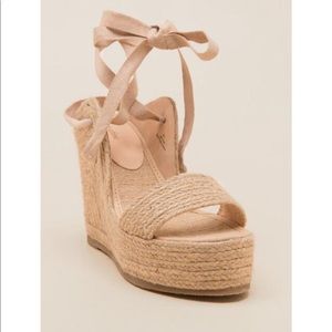 Extrafine lace-up espadrille wedge sandals 10